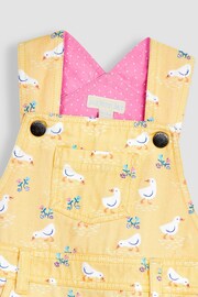 JoJo Maman Bébé Yellow Duck Twill Dungaree Dress - Image 3 of 4