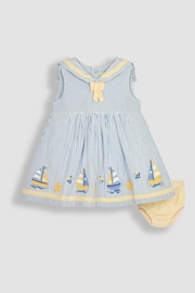JoJo Maman Bébé Blue Boat Appliqué Sailor Baby Dress - Image 2 of 6