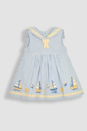 JoJo Maman Bébé Blue Boat Appliqué Sailor Baby Dress - Image 3 of 6