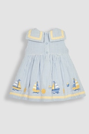 JoJo Maman Bébé Blue Boat Appliqué Sailor Baby Dress - Image 4 of 6