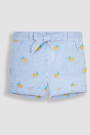 JoJo Maman Bébé Blue Lemon Embroidered Seersucker Pretty Shorts - Image 2 of 4