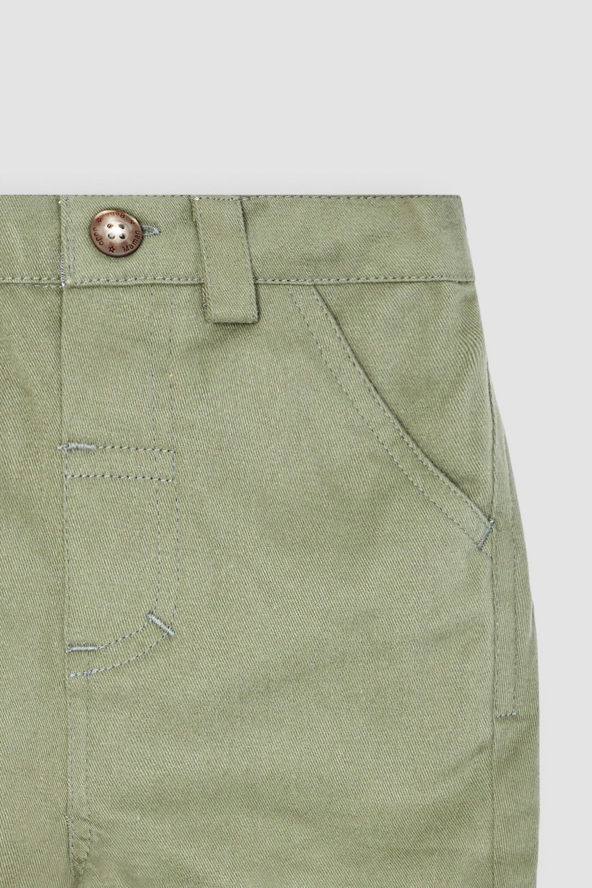 JoJo Maman Bébé Khaki Green Twill Chino Shorts - Image 3 of 3