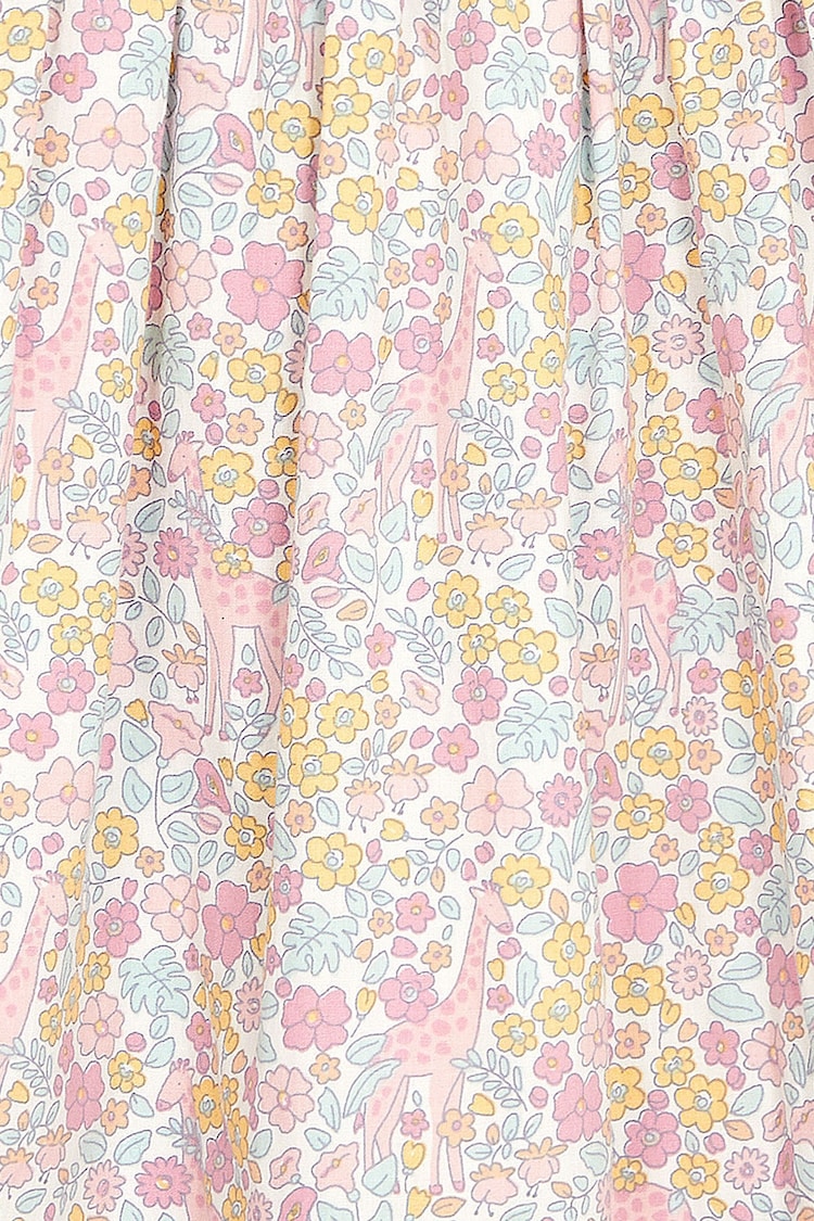 JoJo Maman Bébé Pink Giraffe Floral Summer Dress - Image 3 of 3