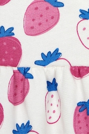 JoJo Maman Bébé Pink Strawberry Button Front Sweat Jersey Dress - Image 3 of 3