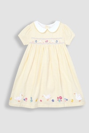 JoJo Maman Bébé Yellow Duck Embroidered Smocked Dress - Image 4 of 7