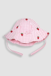 JoJo Maman Bébé Pink 2-Piece Strawberry Embroidered Bubble Romper & Hat Set - Image 4 of 5