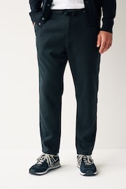Black Linen Viscose Drawstring Trousers - Image 1 of 10