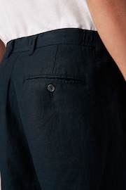 Black Signature Leomaster Italian Delave Linen Drawstring Trousers - Image 8 of 12