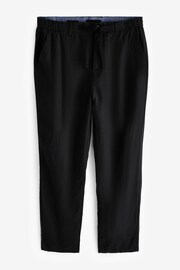 Black Signature Leomaster Italian Delave Linen Drawstring Trousers - Image 9 of 12