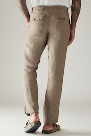 Neutral 100% Linen Drawstring Trousers - Image 2 of 7