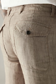 Neutral 100% Linen Drawstring Trousers - Image 5 of 7