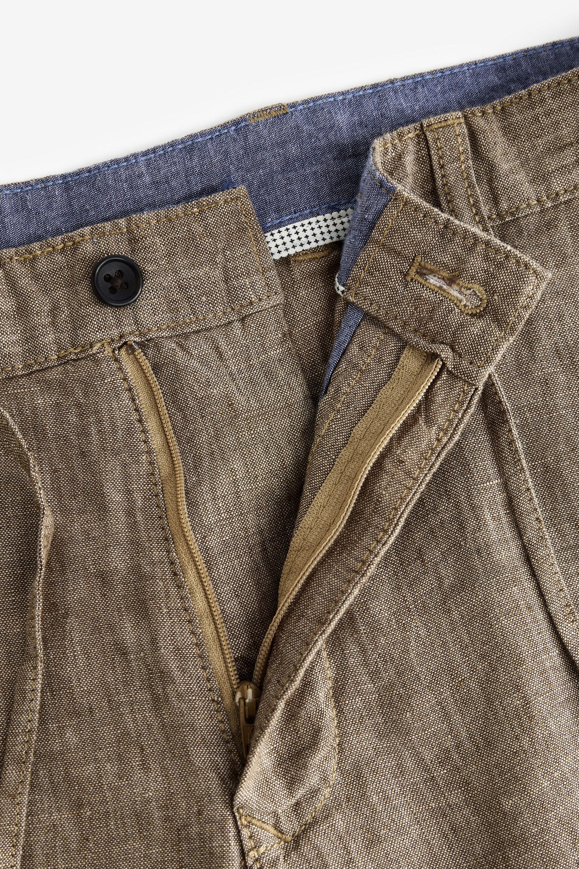 Neutral 100% Linen Drawstring Trousers - Image 7 of 7
