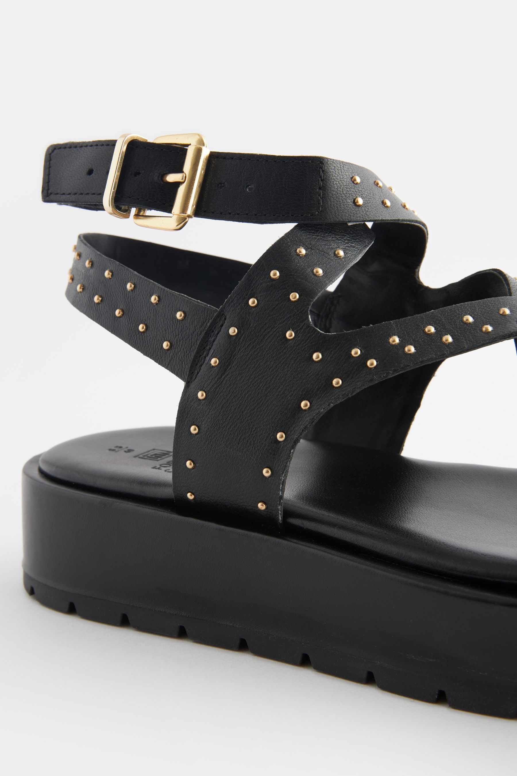 Buy Black Studded Forever Comfort Leather Strappy Flatform Sandals from Next Canada