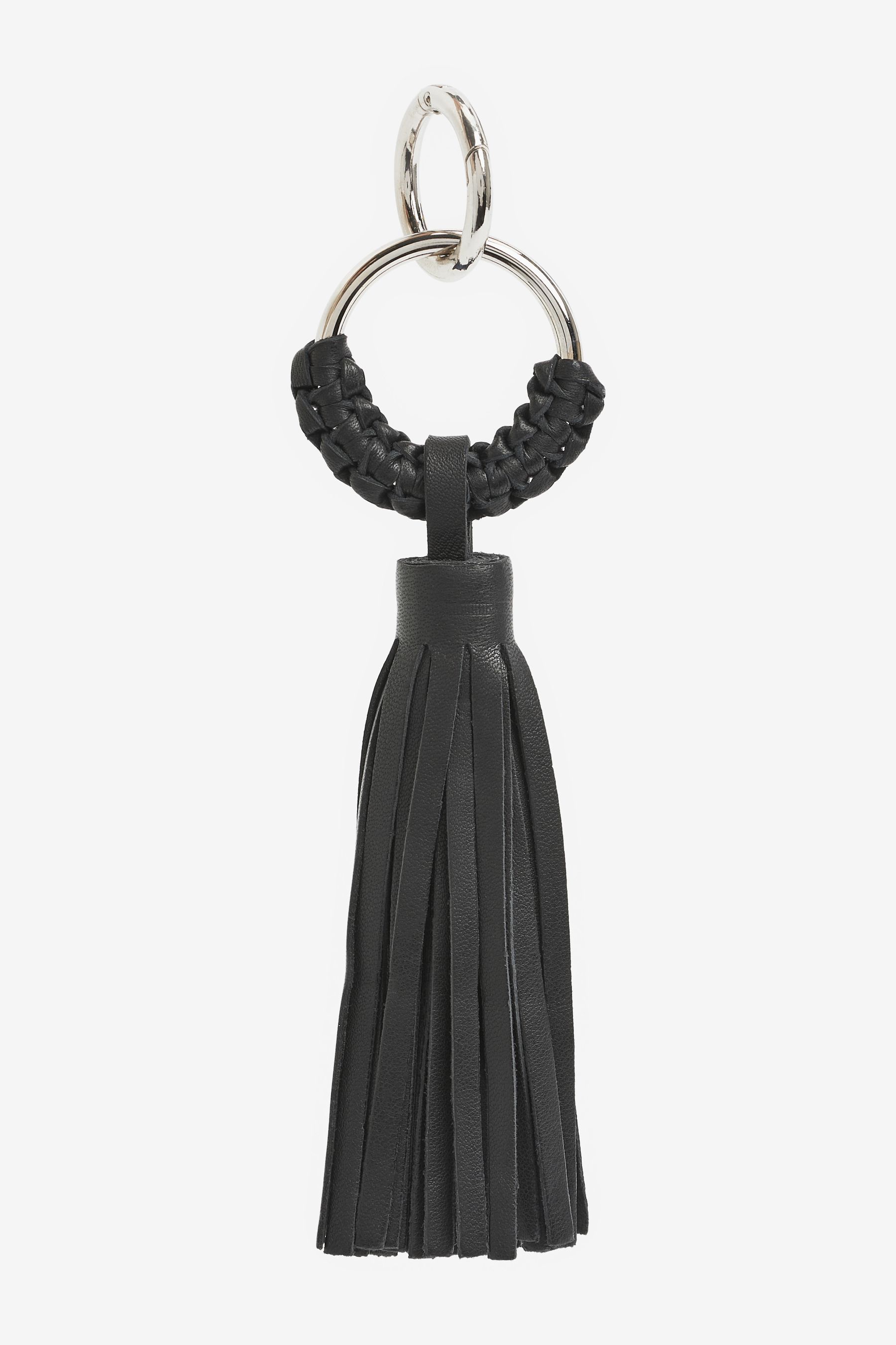 Black Leather Tassel Keyring
