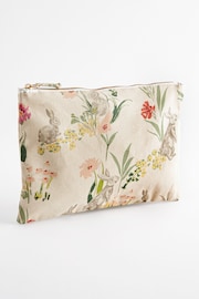 Bunny Print Cotton Canvas Zip Pouch - Image 1 of 5