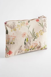 Bunny Print Cotton Canvas Zip Pouch - Image 2 of 5
