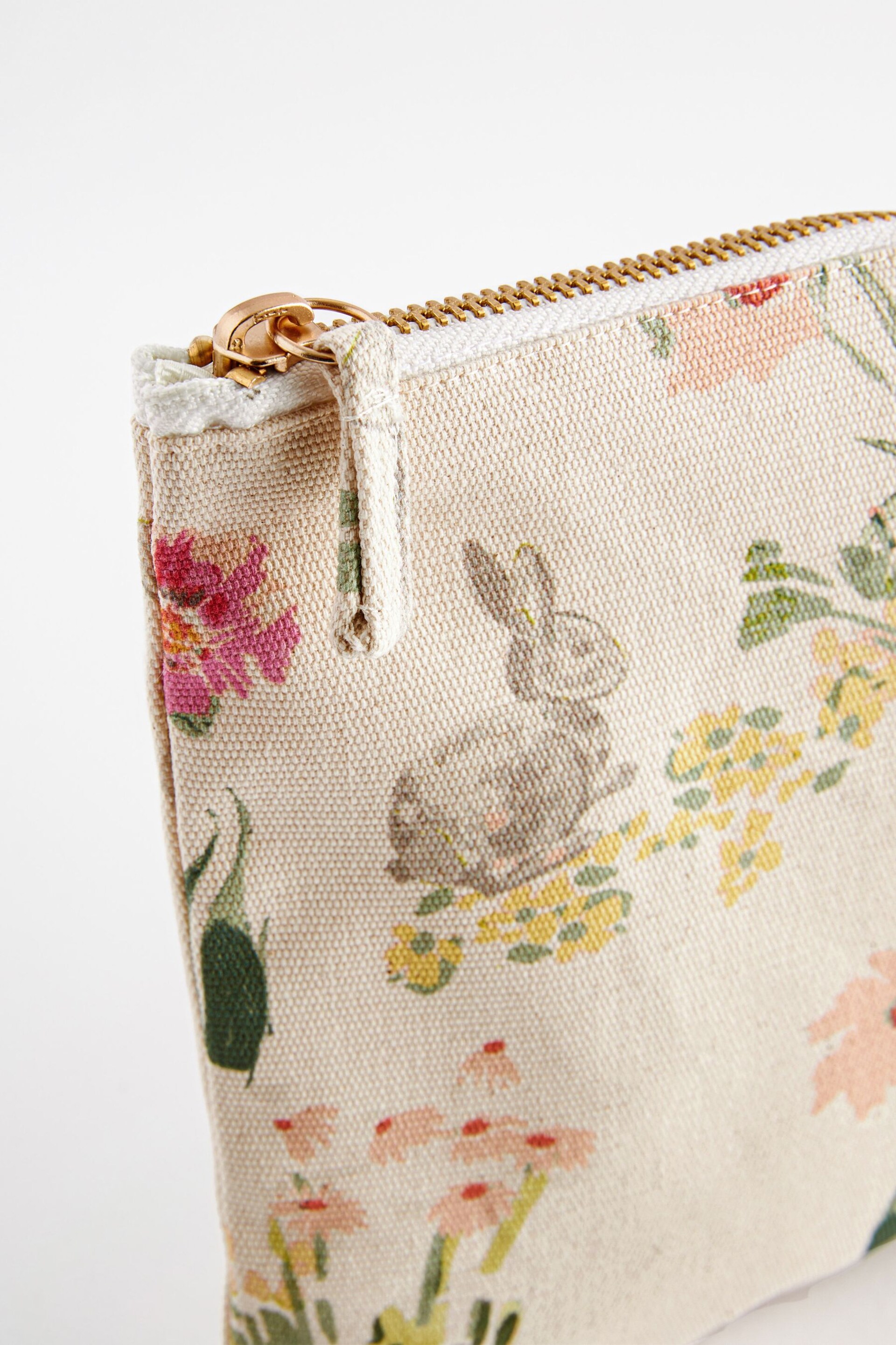 Bunny Print Cotton Canvas Zip Pouch - Image 3 of 5
