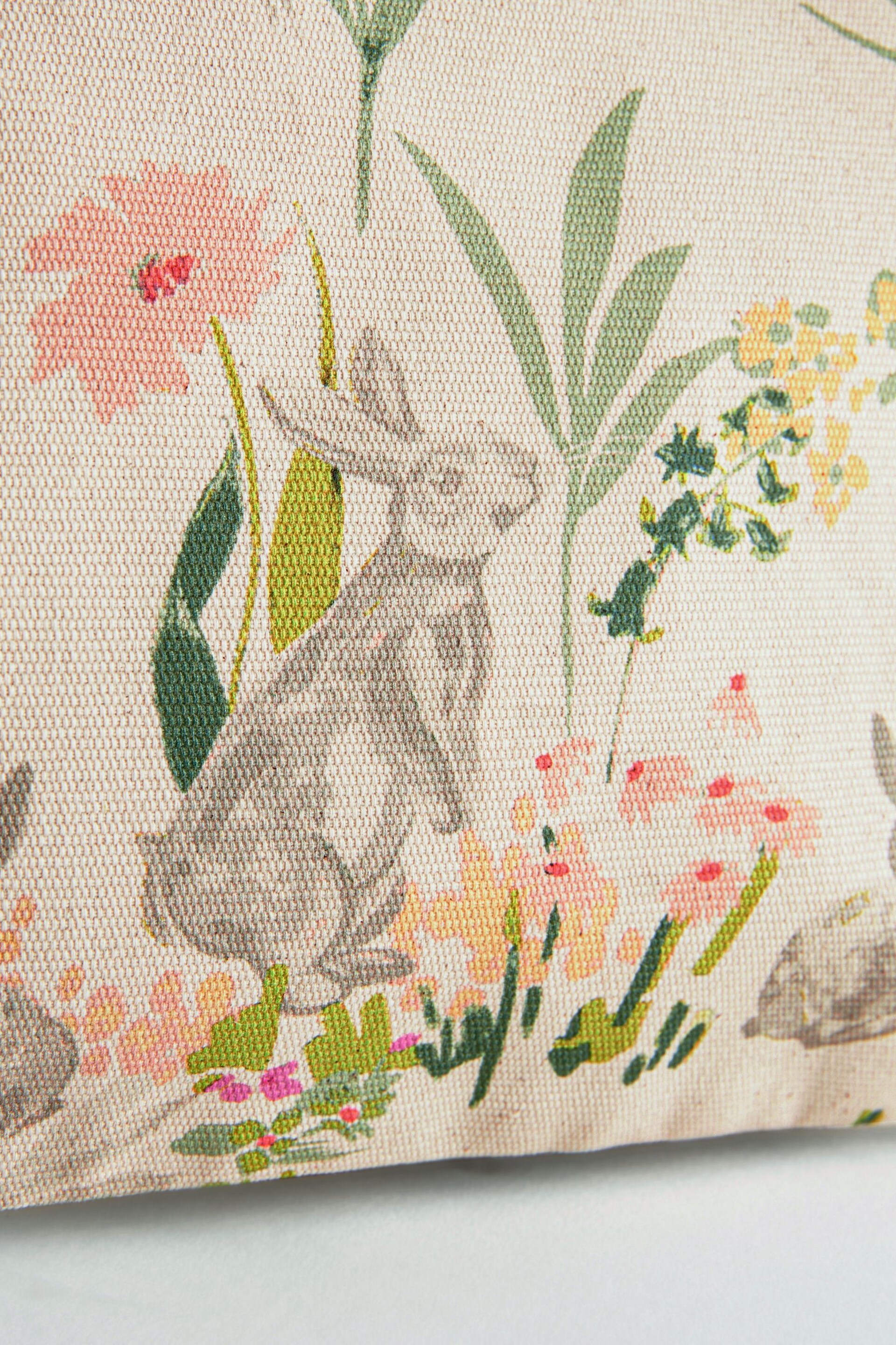 Bunny Print Cotton Canvas Zip Pouch - Image 4 of 5