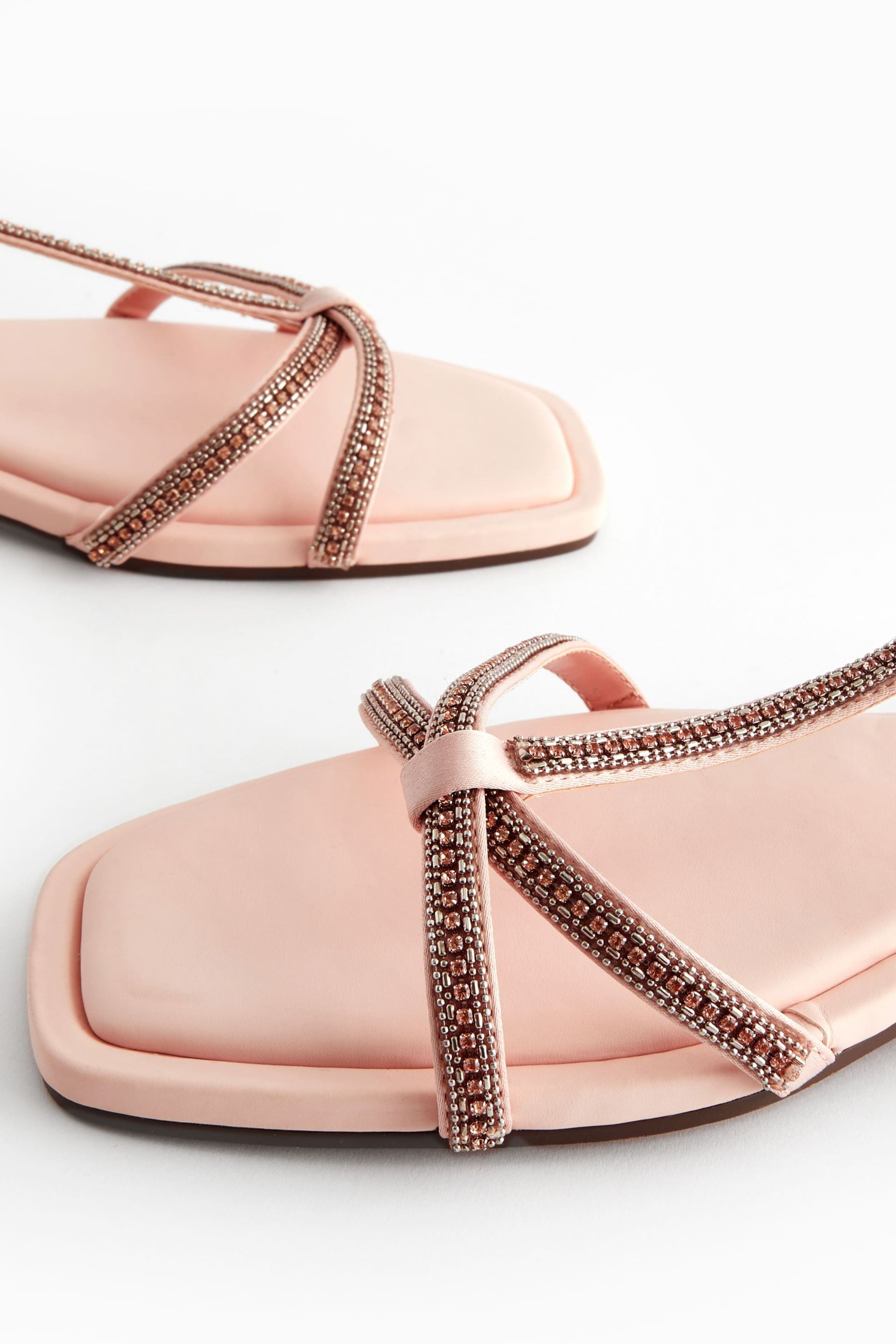 Pale Pink Forever Comfort® Embellished Strappy Sandals - Image 4 of 6
