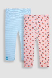 JoJo Maman Bébé Pink Peach & Blue 2-Pack Leggings - Image 1 of 8