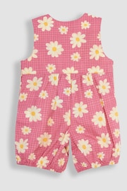 JoJo Maman Bébé Coral Pink Daisy Floral Dungarees - Image 2 of 3