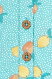 JoJo Maman Bébé Blue Peach & Lemon Button Front Summer Dress - Image 3 of 3