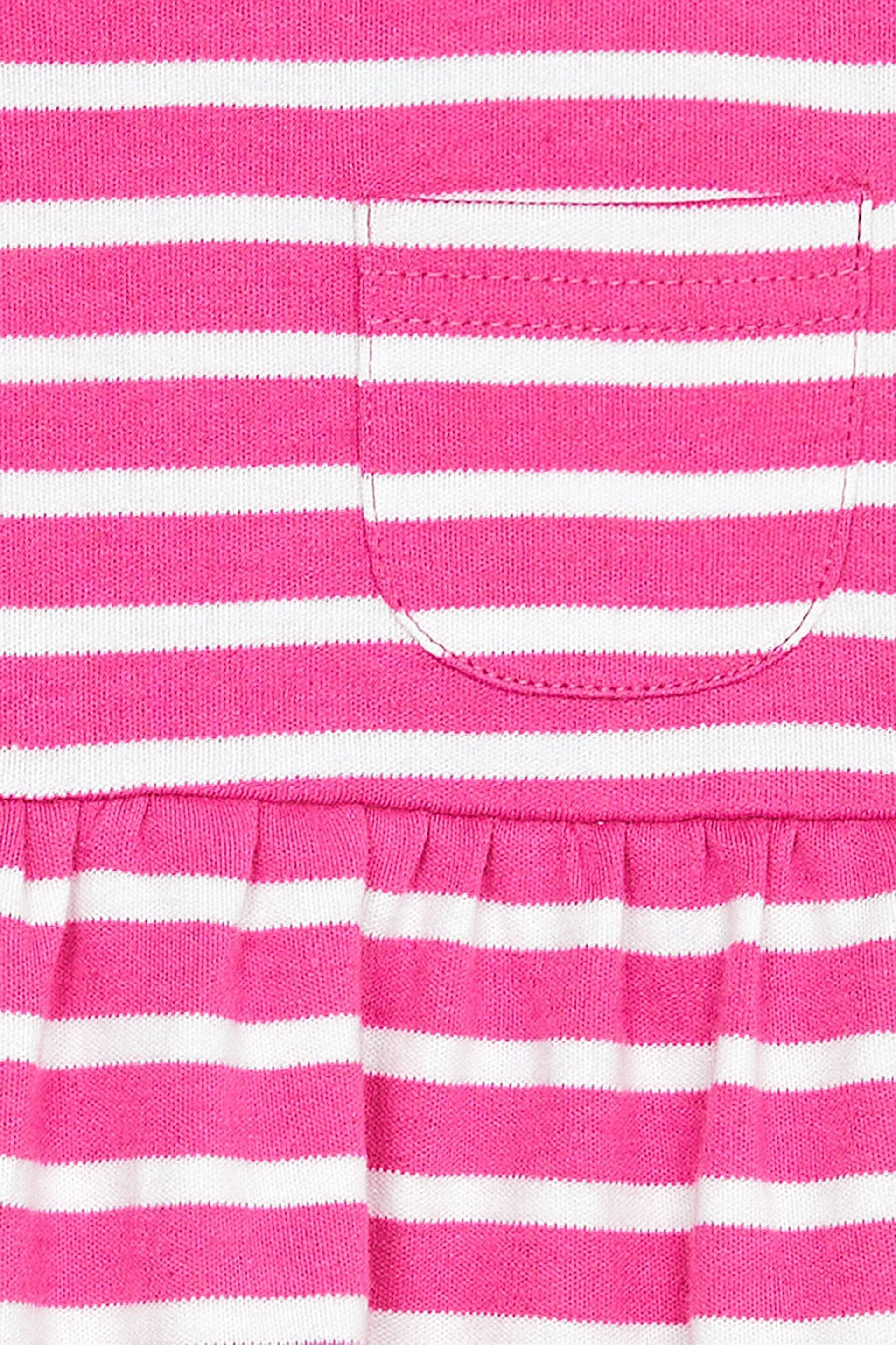JoJo Maman Bébé Pink Classic Stripe Jersey Dress - Image 3 of 3