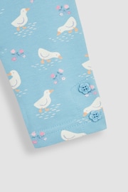 JoJo Maman Bébé Blue Duck Floral & Pink 2-Pack Leggings - Image 4 of 5