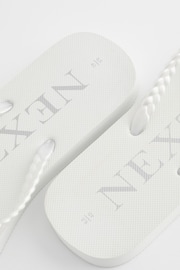 White Pearlised Plaited Flip Flops - Image 4 of 5