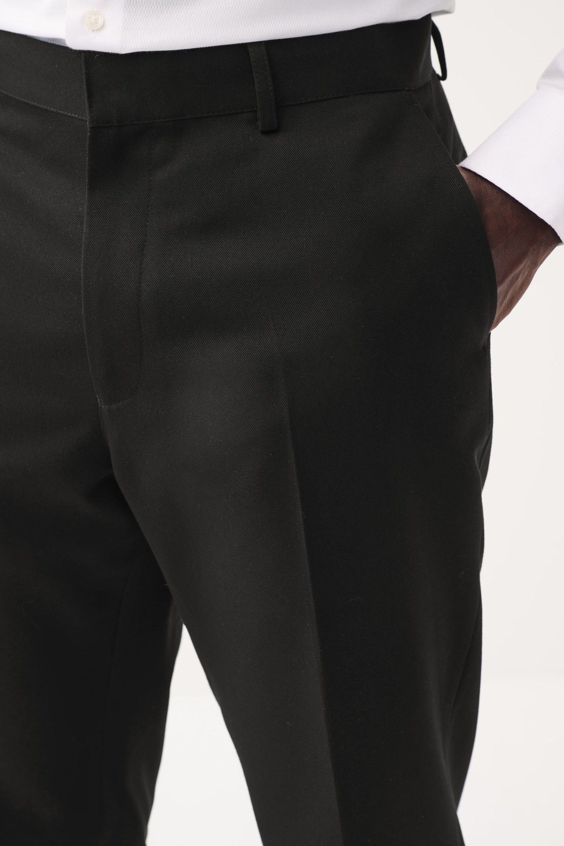 Black Plain Front Smart Trousers - Image 4 of 8