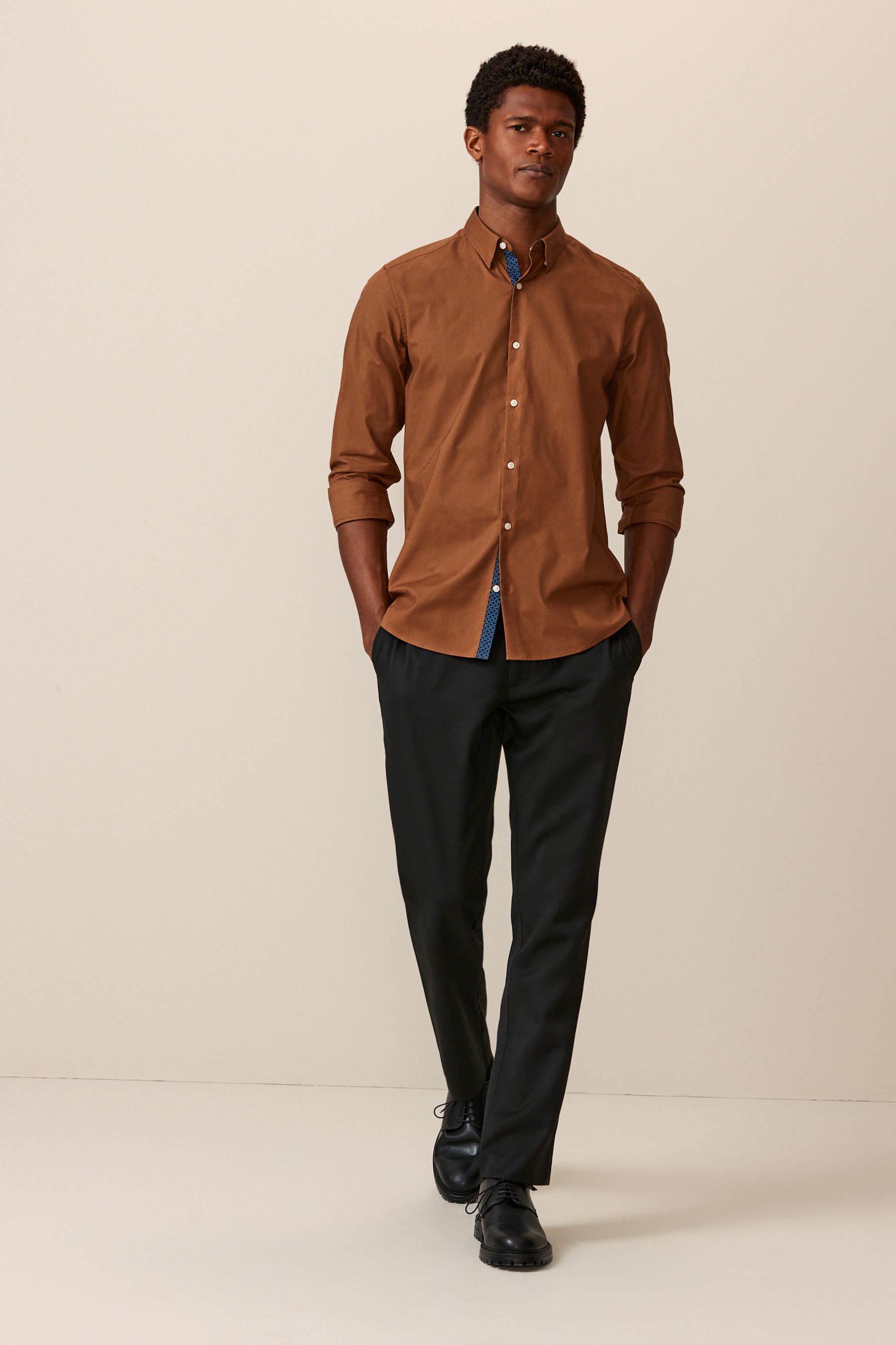 Buy Black Slim Fit Plain Front Smart Trousers from the Next UK online shop