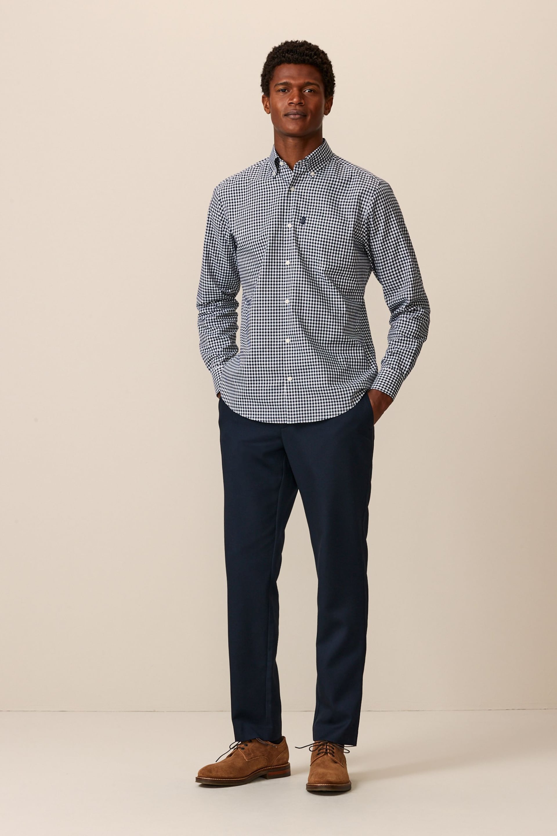 Navy Slim Plain Front Smart Trousers - Image 2 of 9