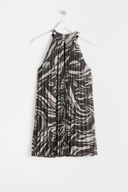 Oliver Bonas Black Sparkle Stripe Halter Neck Mini Dress - Image 5 of 8