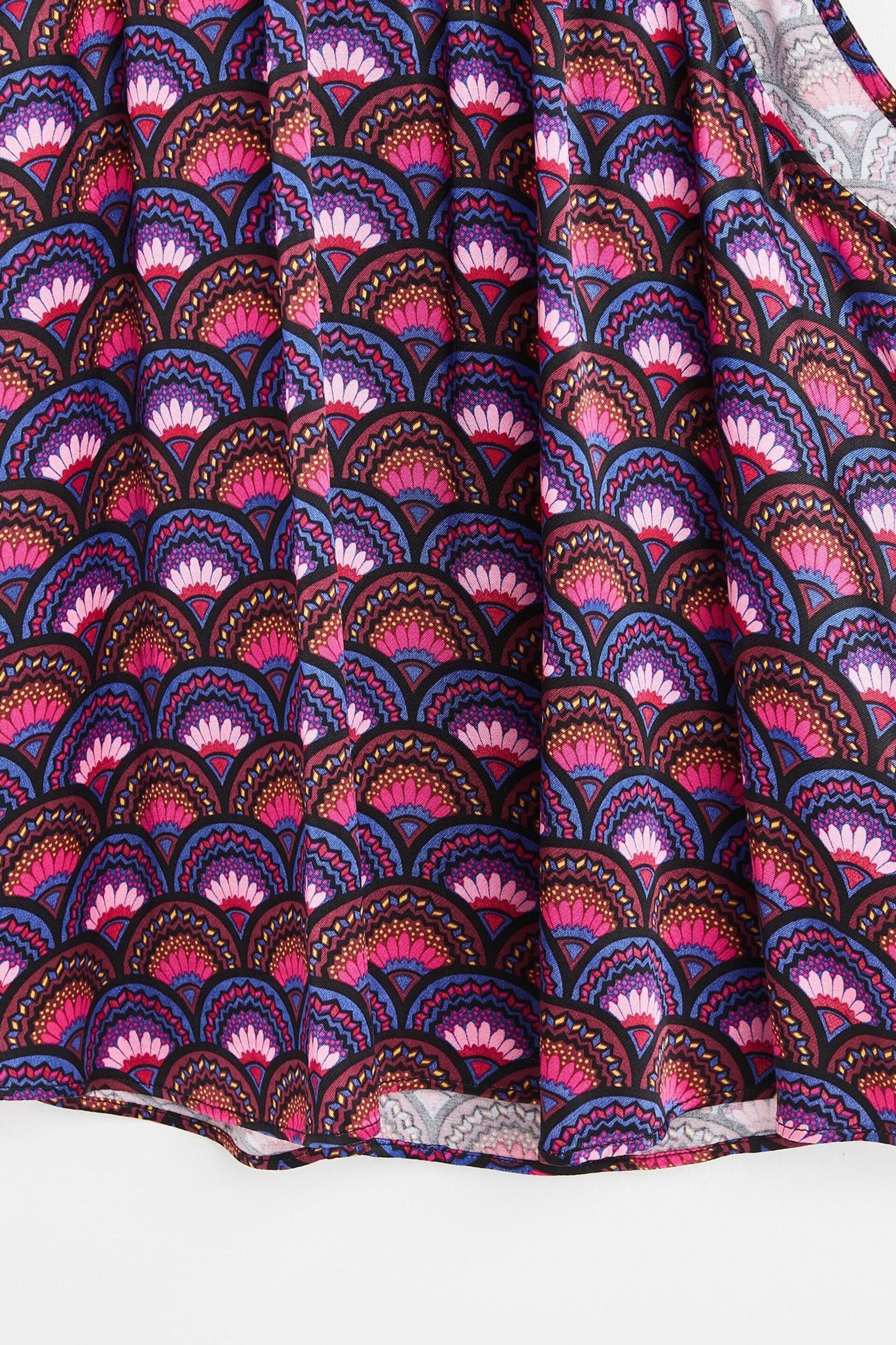 Oliver Bonas Pink Fan Print Halter Neck Blouse - Image 8 of 8