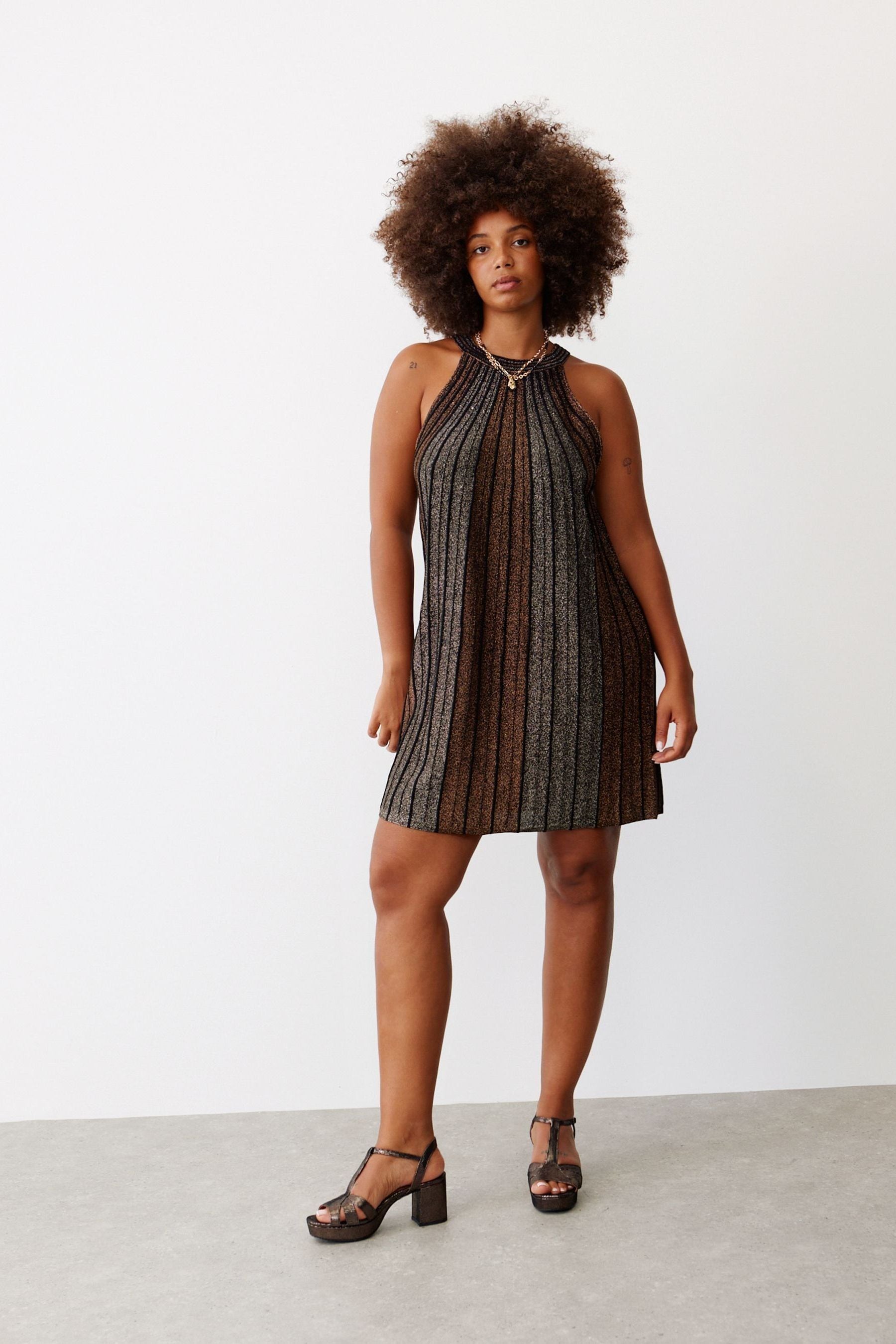 Halter neck shift dress shop