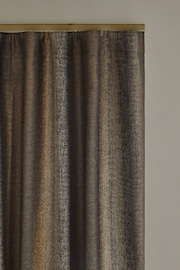 Black/Bronze Gold Metallic Stripe Wave Header Lined Curtains - Image 4 of 5