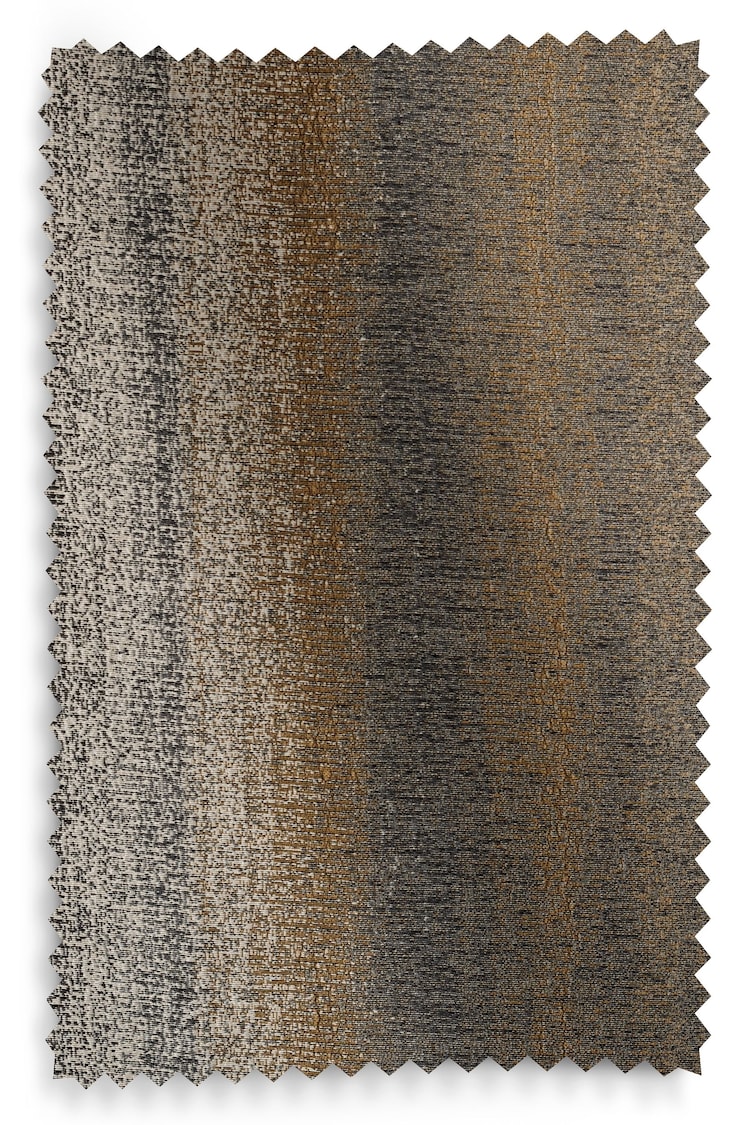 Black/Bronze Gold Metallic Stripe Wave Header Lined Curtains - Image 5 of 5