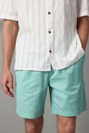 Aqua Blue Washed Cotton Elasticated Waist Shorts - Image 5 of 10