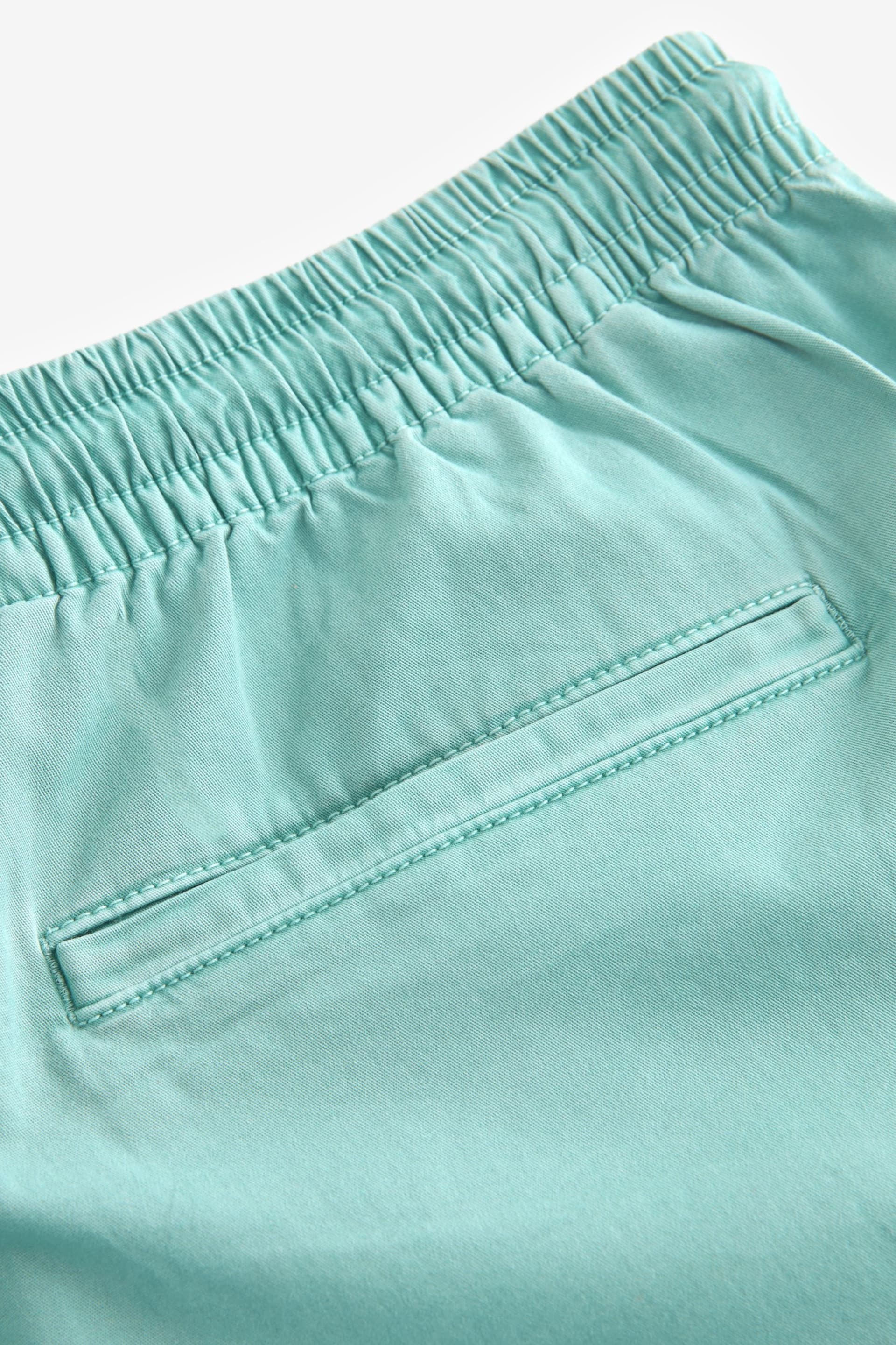 Aqua Blue Washed Cotton Elasticated Waist Shorts - Image 9 of 10