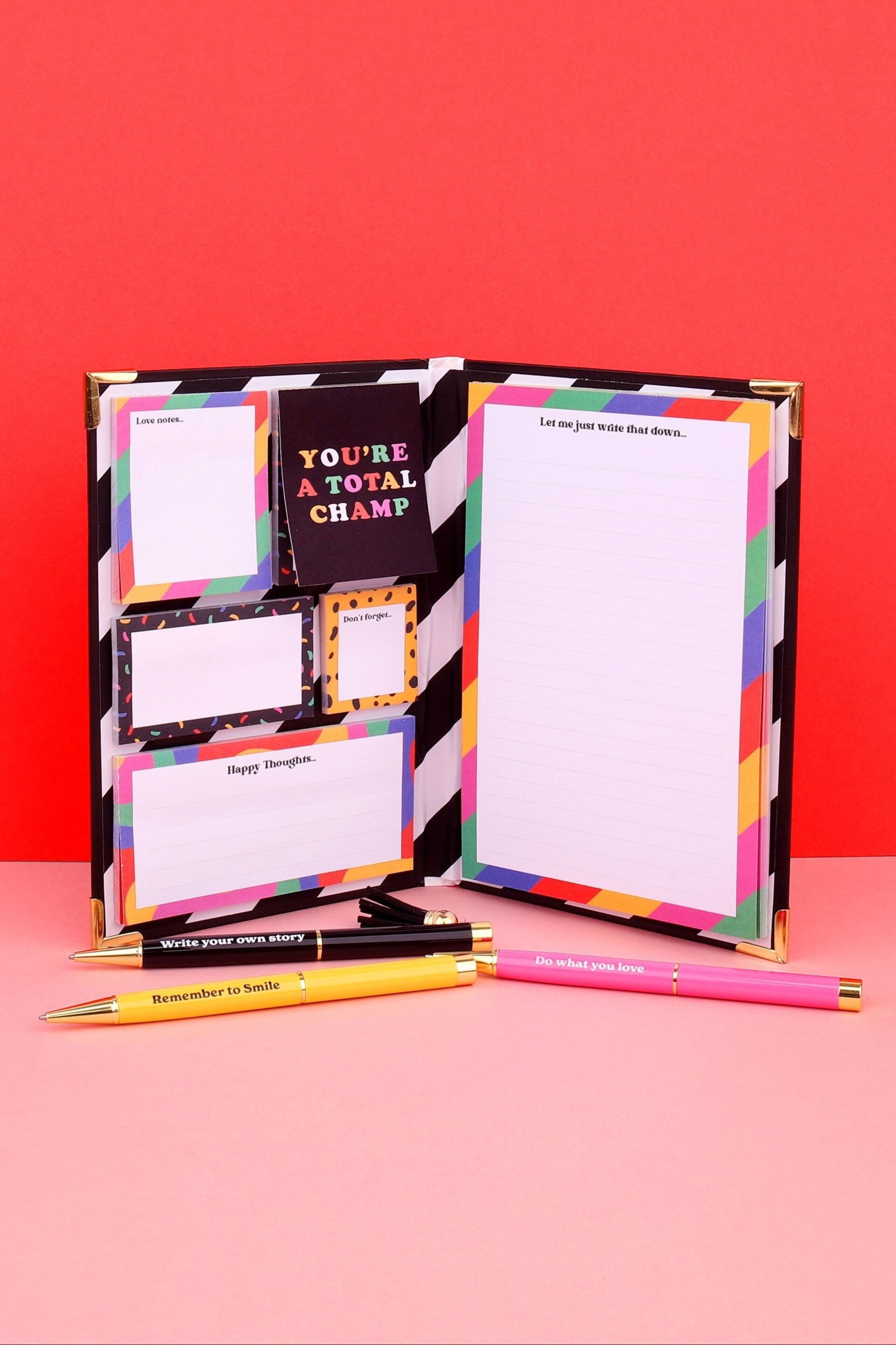 Tache Positivity Sticky Notebook & 3 Pack of Positivity Pens - Image 3 of 3