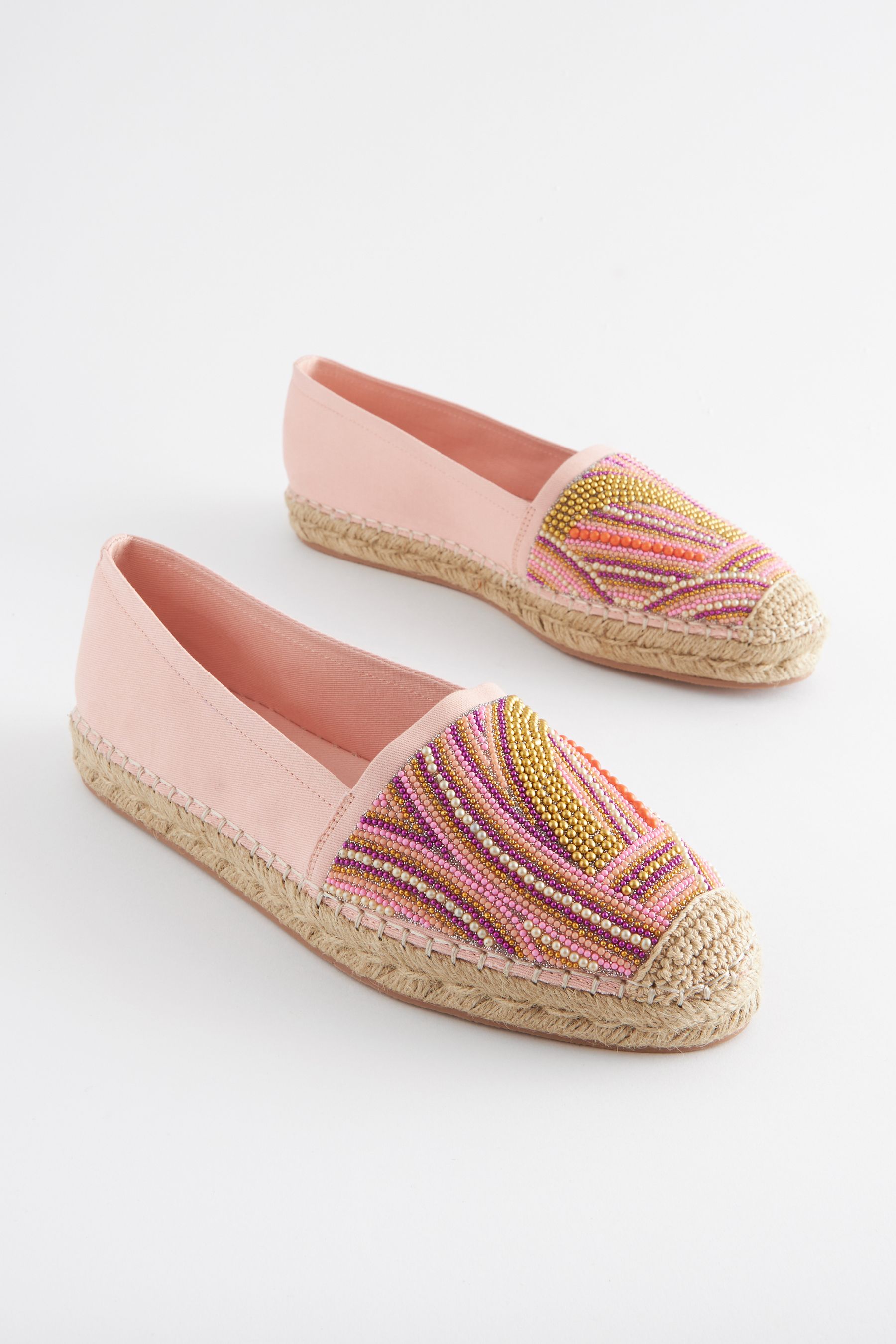 Buy Pink Forever Comfort Beaded Espadrilles from the Next UK online shop