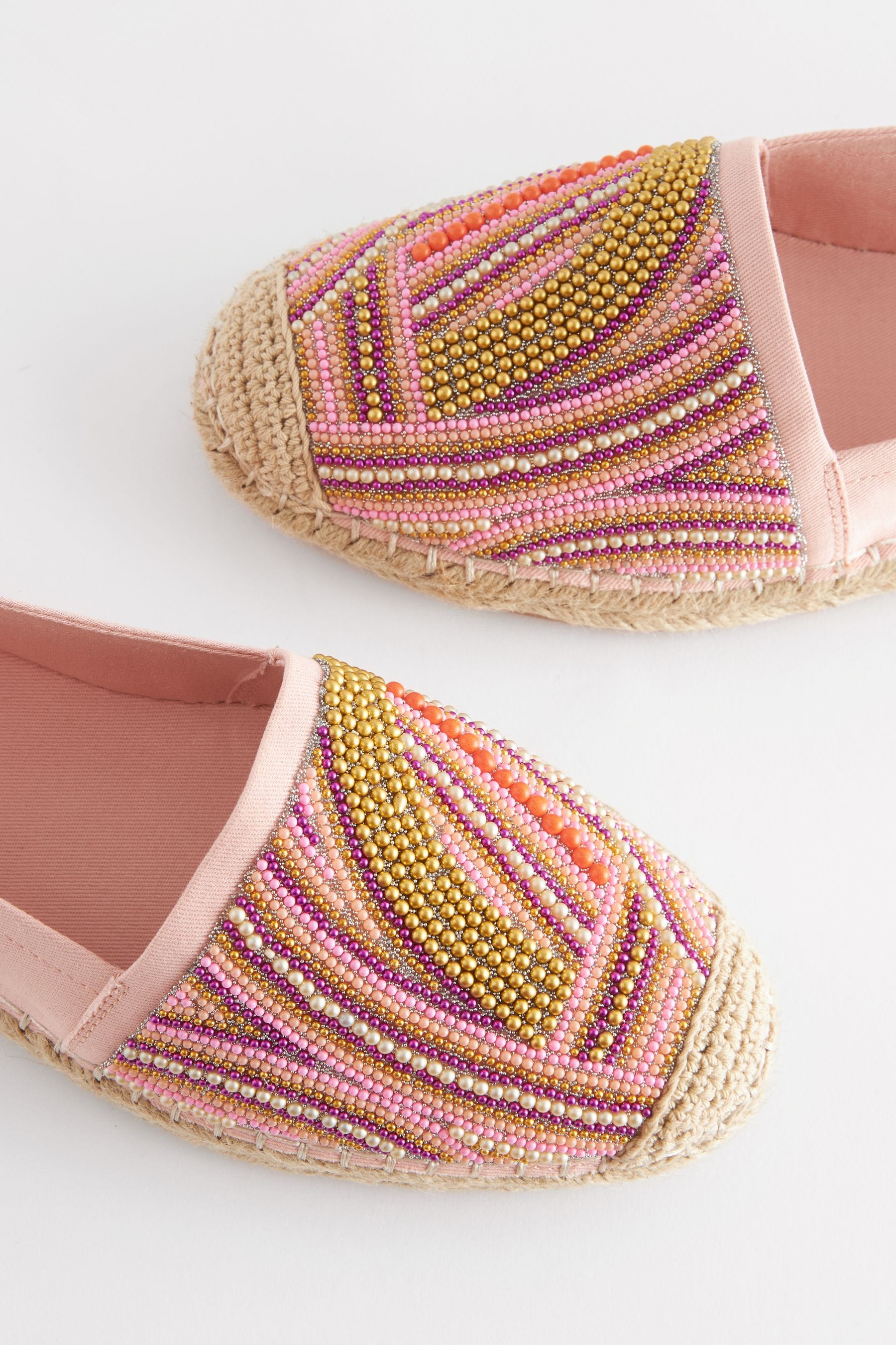 Buy Pink Forever Comfort Beaded Espadrilles from the Next UK online shop