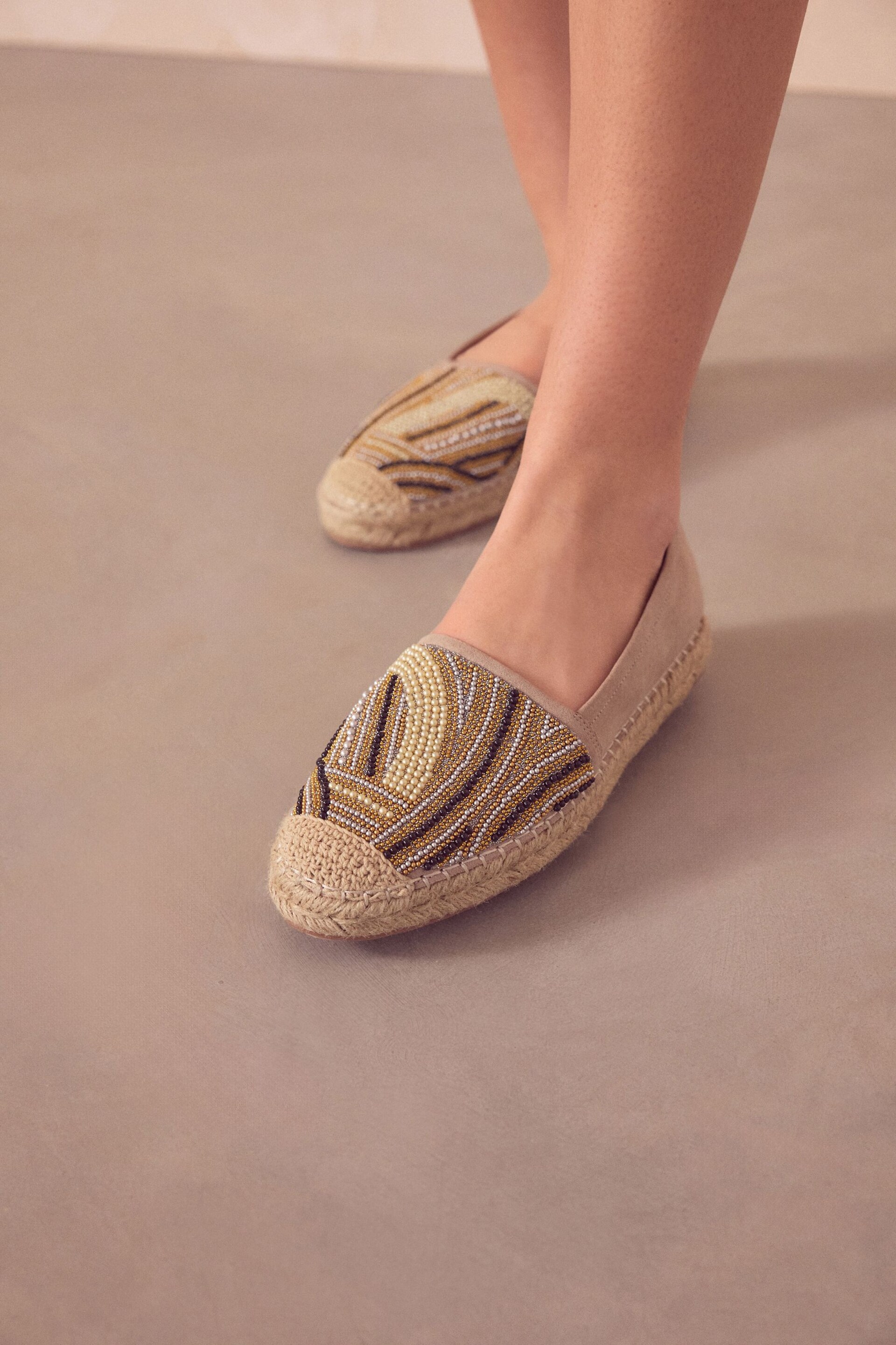 Metallic Forever Comfort® Beaded Espadrilles - Image 4 of 9