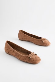 Tan Brown Forever Comfort® Leather Weave Ballerinas - Image 3 of 8