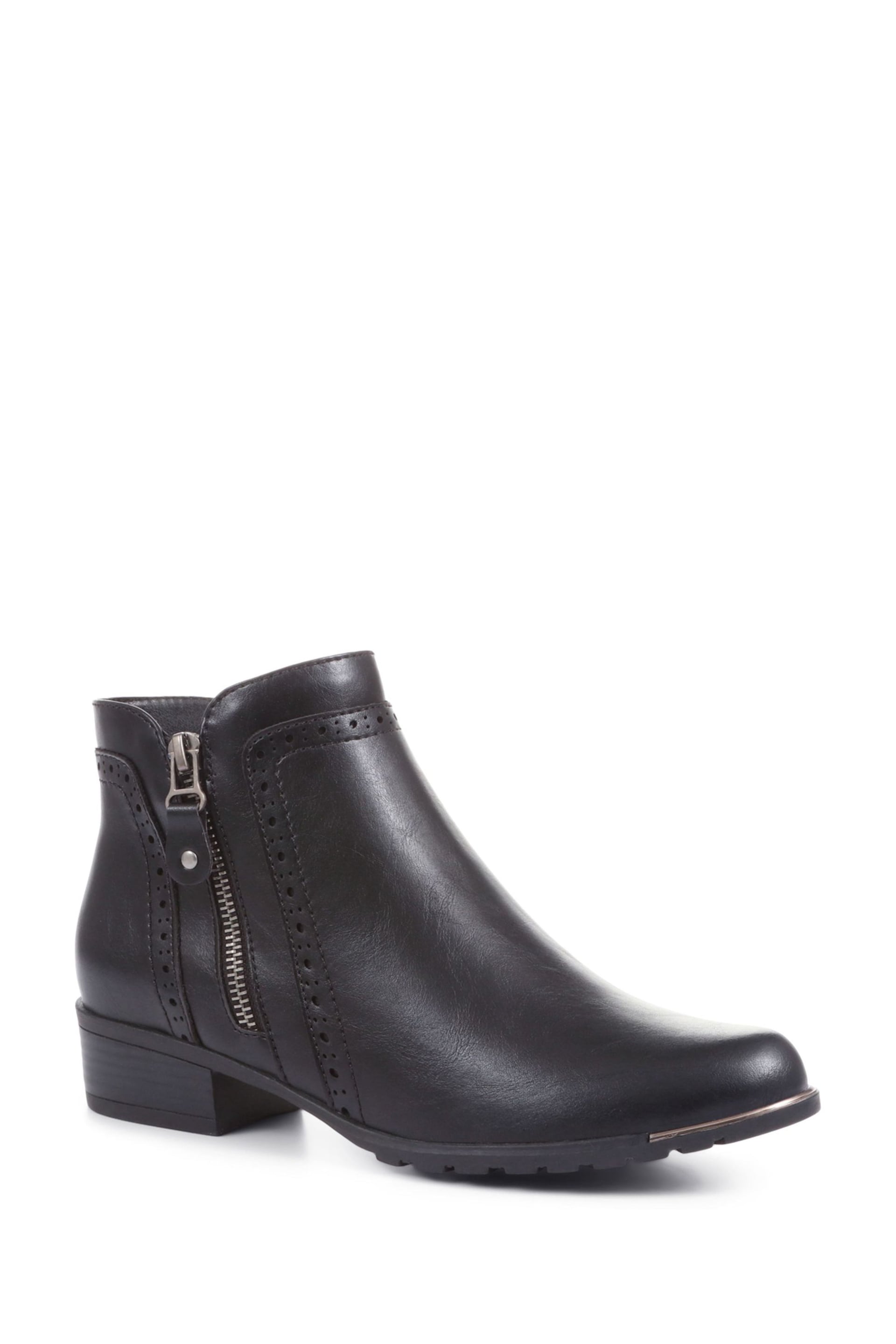 Pavers Black Chunky Ankle Boots - Image 2 of 5