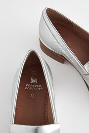 Silver Forever Comfort® Leather Suede Back Trim Detail Loafers - Image 4 of 6