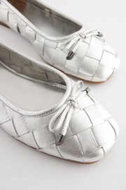 Silver Forever Comfort® Leather Weave Ballerinas - Image 6 of 8