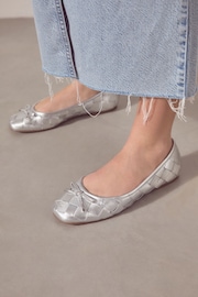 Silver Forever Comfort® Leather Weave Ballerinas - Image 7 of 8