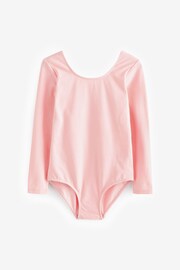 Pink Cotton Stretch Long Sleeve Leotard Bodysuit (2-10yrs) - Image 5 of 7
