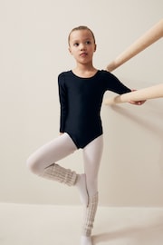 Black Stretch Long Sleeve Leotard Bodysuit (2-10yrs) - Image 1 of 7